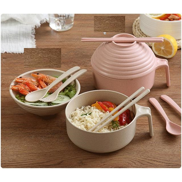 Bộ ca ly mì lúa mạch có nắp đậy