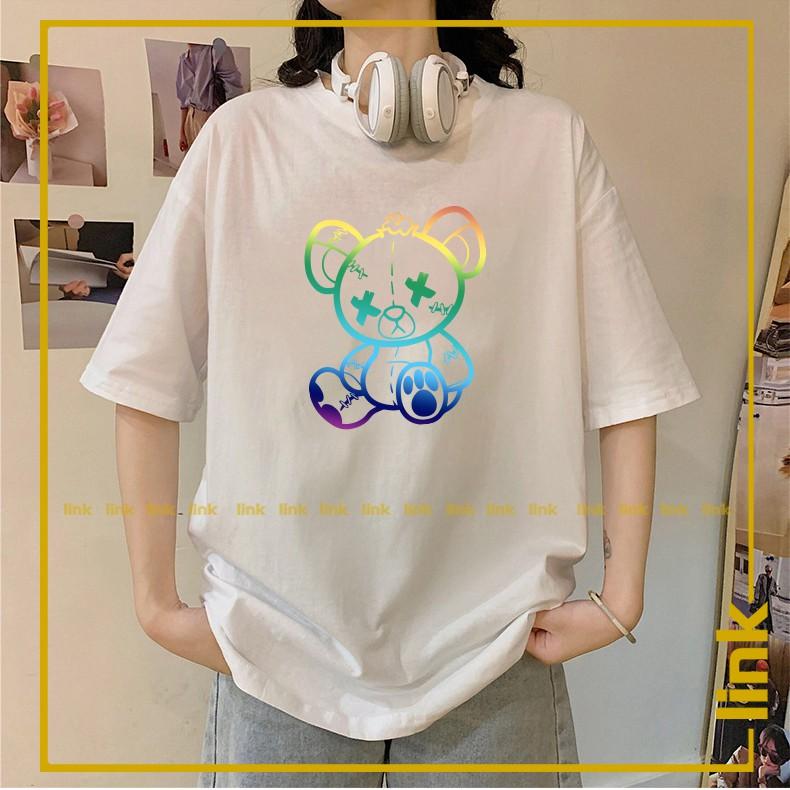 Áo Gấu phản quang form tay lỡ dáng rộng. .