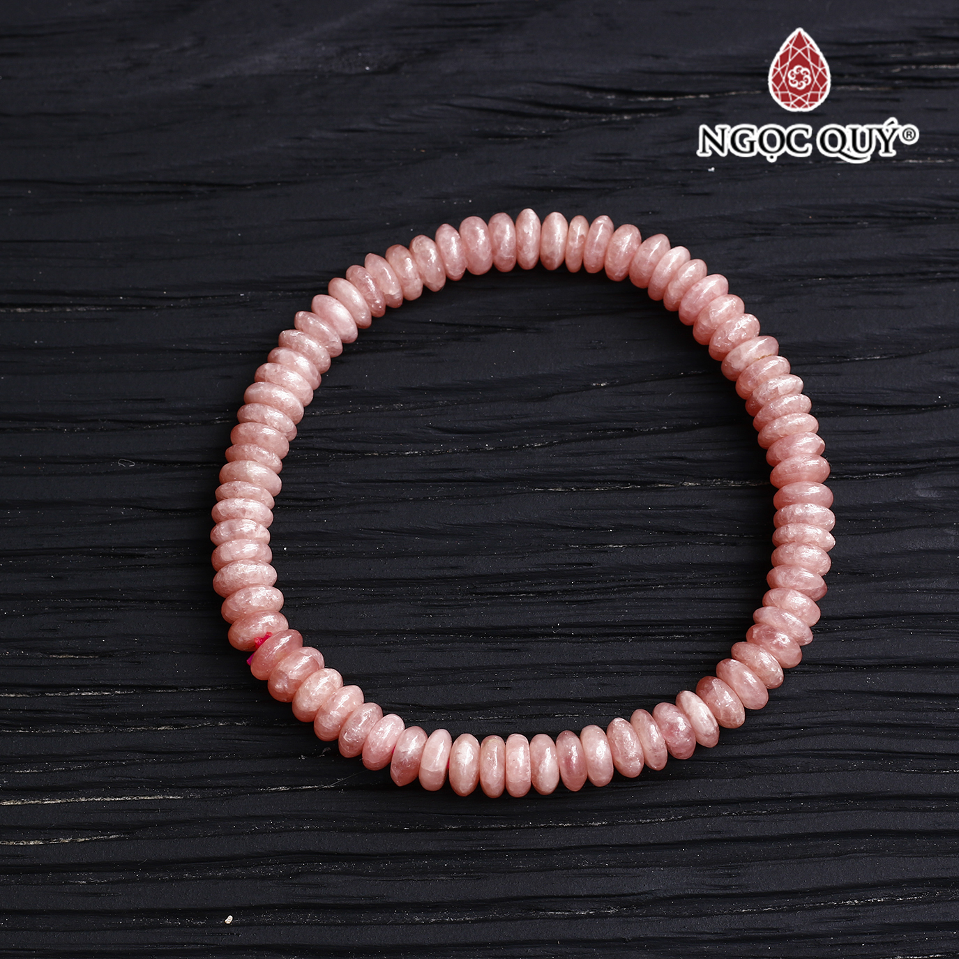 Vòng tay đá đào hoa rhodochrosite bánh xe mệnh hỏa , thổ - Ngọc Quý Gemstones