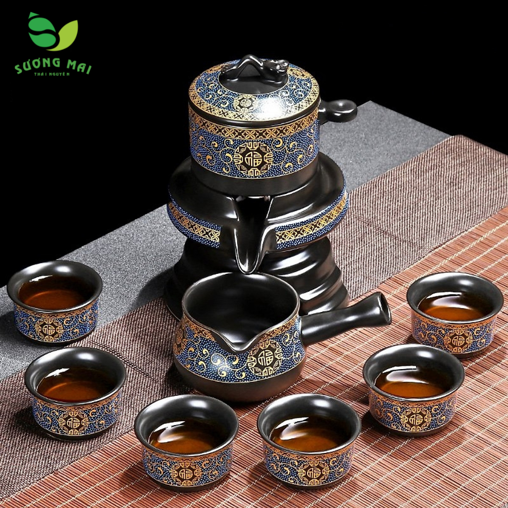Bộ bình pha trà cối xay sm 002 - đỏ đen vàng