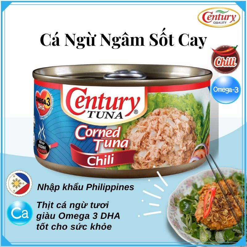 [Chính hãng] Cá ngừ ngâm sốt cay/không cay nhập khẩu Philippines  - Khối lượng 180g