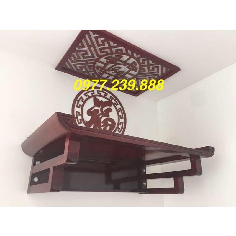 bàn thờ gỗ sồi 69cm, kèm chắn khói