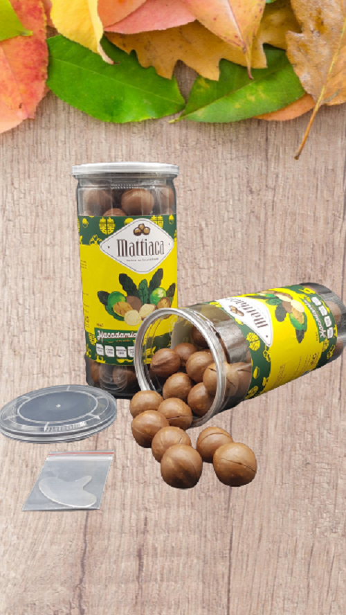 Hạt macca nứt vỏ sấy chín đóng lon 450 gram maccadamia