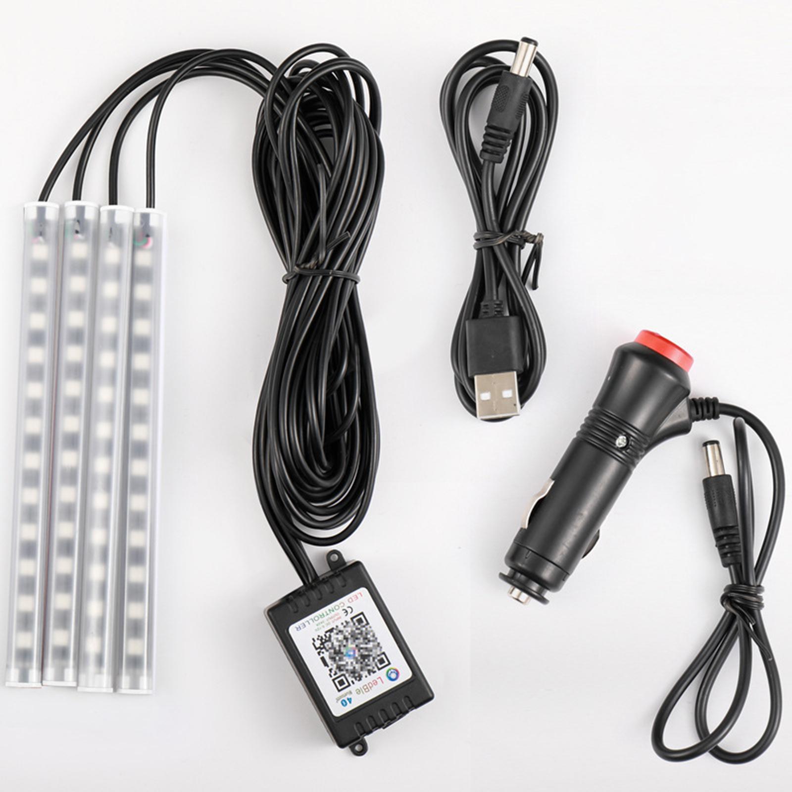 Car Interior Lights, LED Car Strip Lights, LEDs App Control Car Light Kit, DIY Mode and Music Sensor APP Control Car Lighting