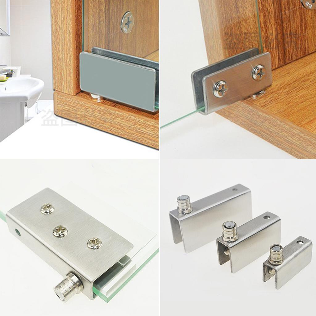 2-20pack 2PCS Stainless Steel Door Glass Pivot Clamps Cabinet Door Hinge S