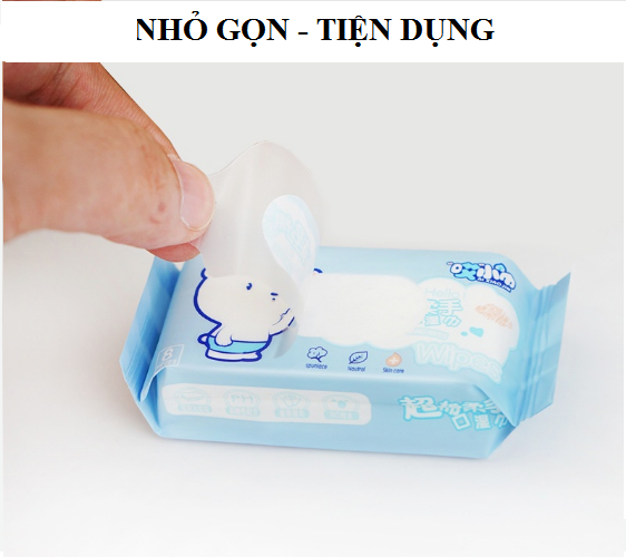 Khăn giấy ướt Mini Hoạt Hình Cao Cấp Bỏ Túi Tiện Lợi Khăn ướt mini (8 gói nhỏ/ bịch) (giao hình ngẫu nhiên) GD708-KGMini