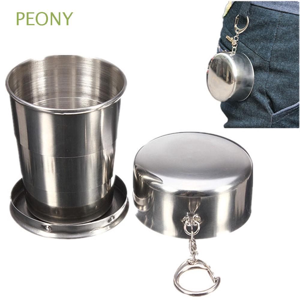 Ly, cốc uống nước gấp gọn chất liệu inox 034 sáng bóng, bền đẹp dùng mang đi học, đi chơi, đi làm rất an toàn và tiện dụng