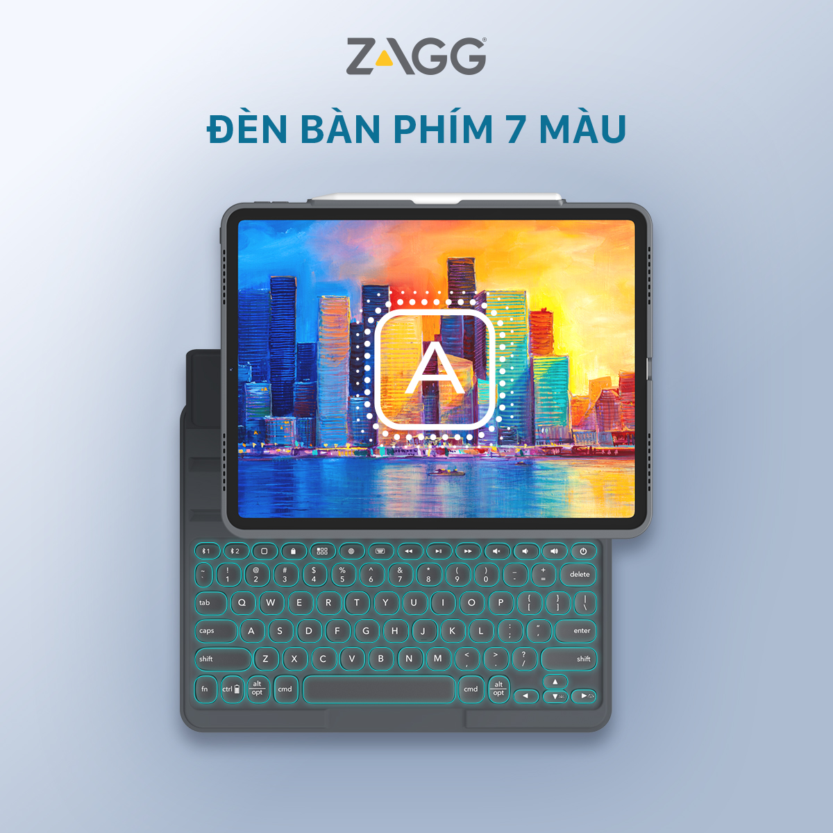 Ốp lưng kèm bàn phím ZAGG Pro Keys dành cho iPad Pro 11 inch - hàng chính hãng