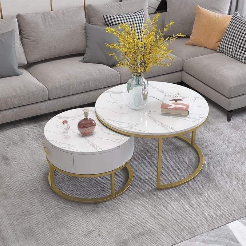 Bàn trà, bàn cafe, bàn sofa mặt đá chân sắt tầm nhìn mới Ms 022