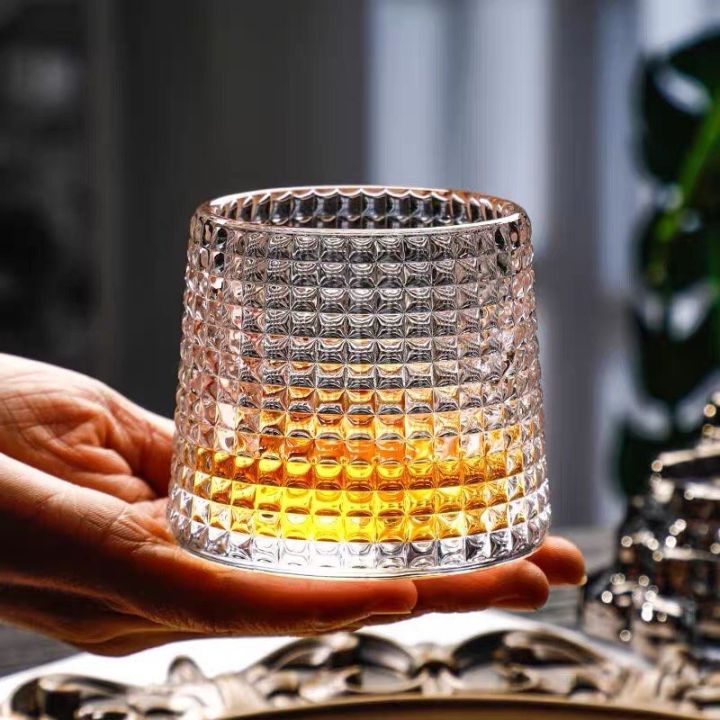 Bộ 6 Cốc Thủy Tinh, Ly Thủy Tinh Xoay Cao Cấp Đế Lồi, Ly Ngoại Họa Tiết Hiện Đại Dày Dặn Chịu Nhiệt Tốt
