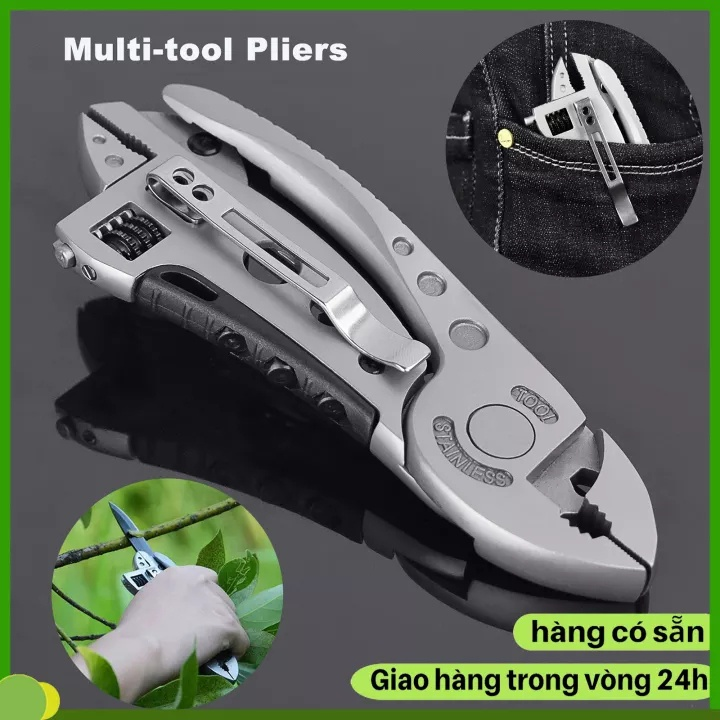 Xếp bỏ túi đa năng Kiềm chức năng kết hợp cờ lê, mỏ lết kèm tuốc nơ vít, kìm đa năng kết hợp cờ lê