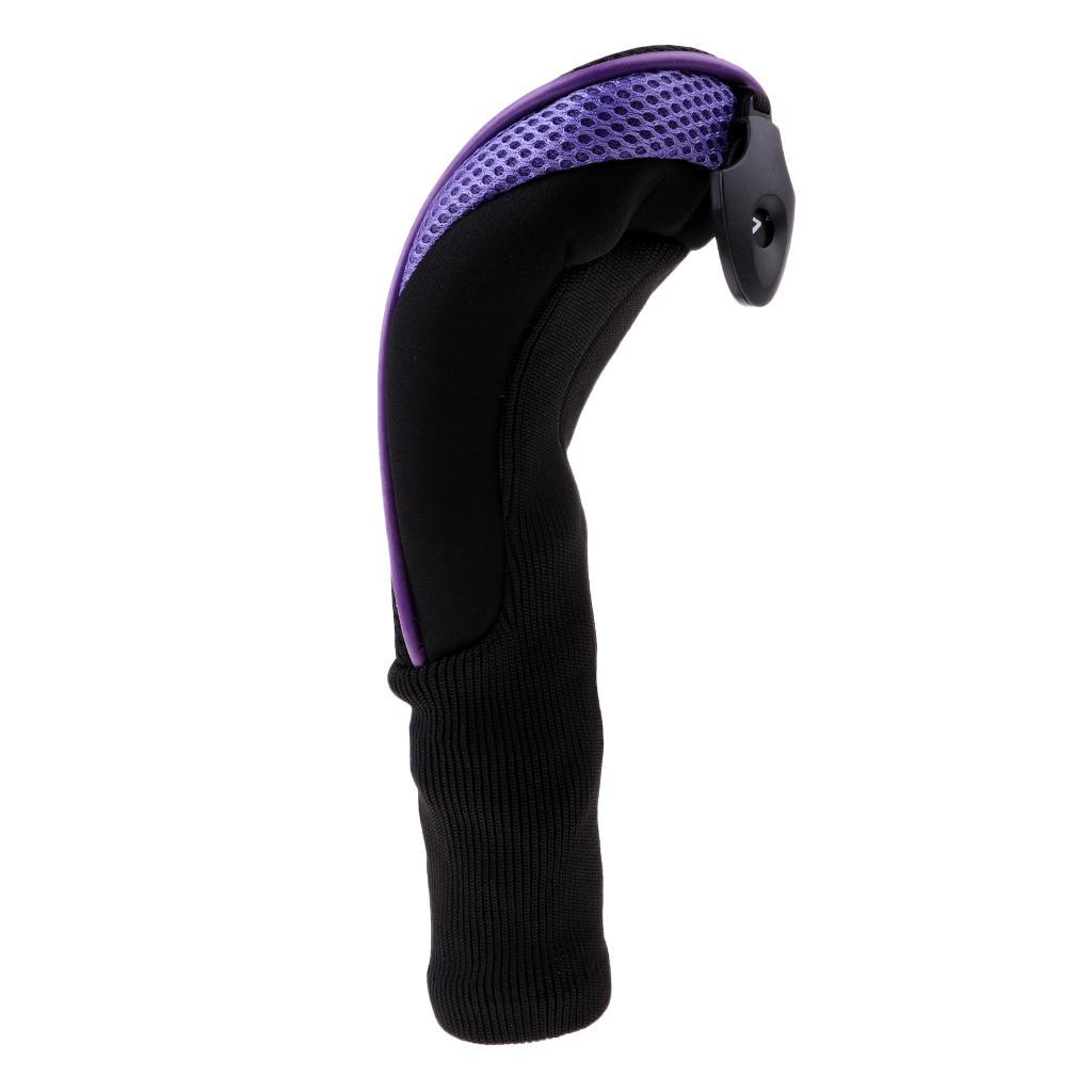 3pcs Long Neck Golf Club Head Cover Wood Headcover for Women Black