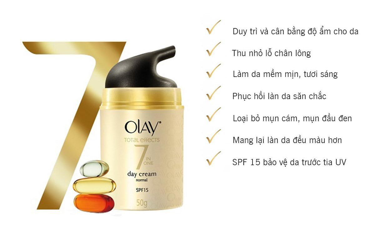 Combo Kem Dưỡng Da Ban Ngày và Ban Đêm Olay Total Effects 50g