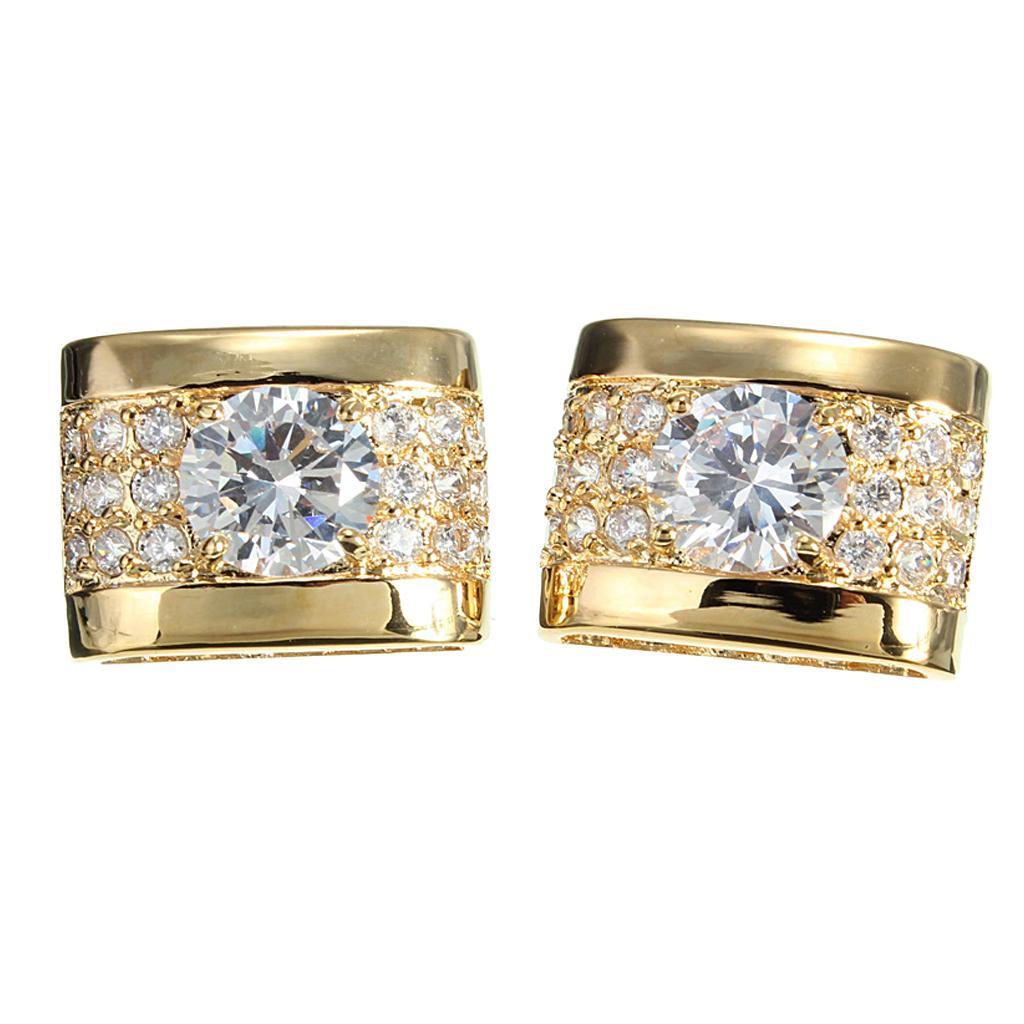 Unique Mens Brass Rectangle Formal Cuff Links Fashion Male Gift