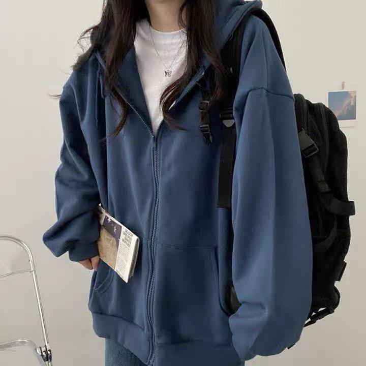 Áo Khoác Nỉ Trơn HOODIE ZIP Unisex Nam Nữ ZoZo_Unisex