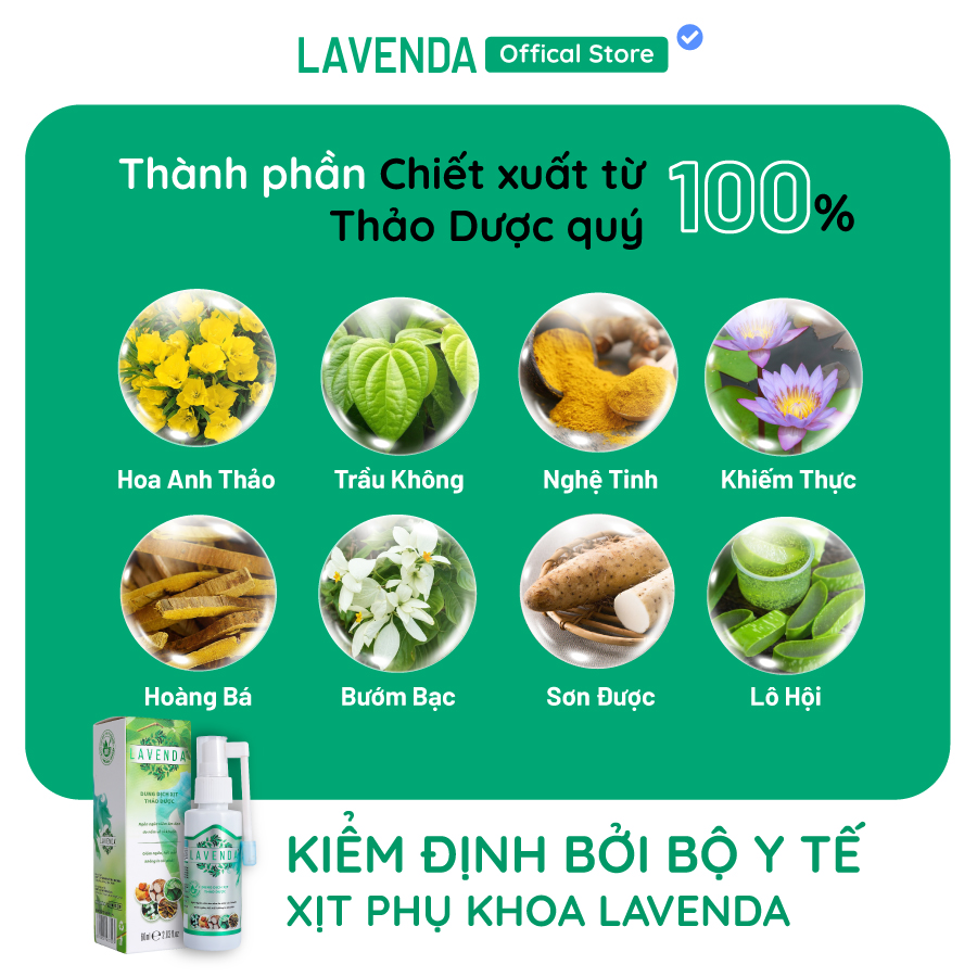 Combo bộ 3 sản phẩm Lavenda xịt, rửa, Lavenda Plus kết hợp Hỗ trợ điều trị hiệu quả các bệnh Phụ khoa, nhanh chóng cải thiện mọi vấn đề liên quan đến phụ khoa, đem lại sức khỏe và hạnh phúc cho người dùng