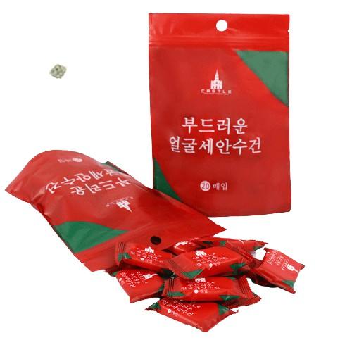 Bán Lẻ 1 Viên Khăn Giấy Nén Du Lịch Viên Kẹo Đỏ