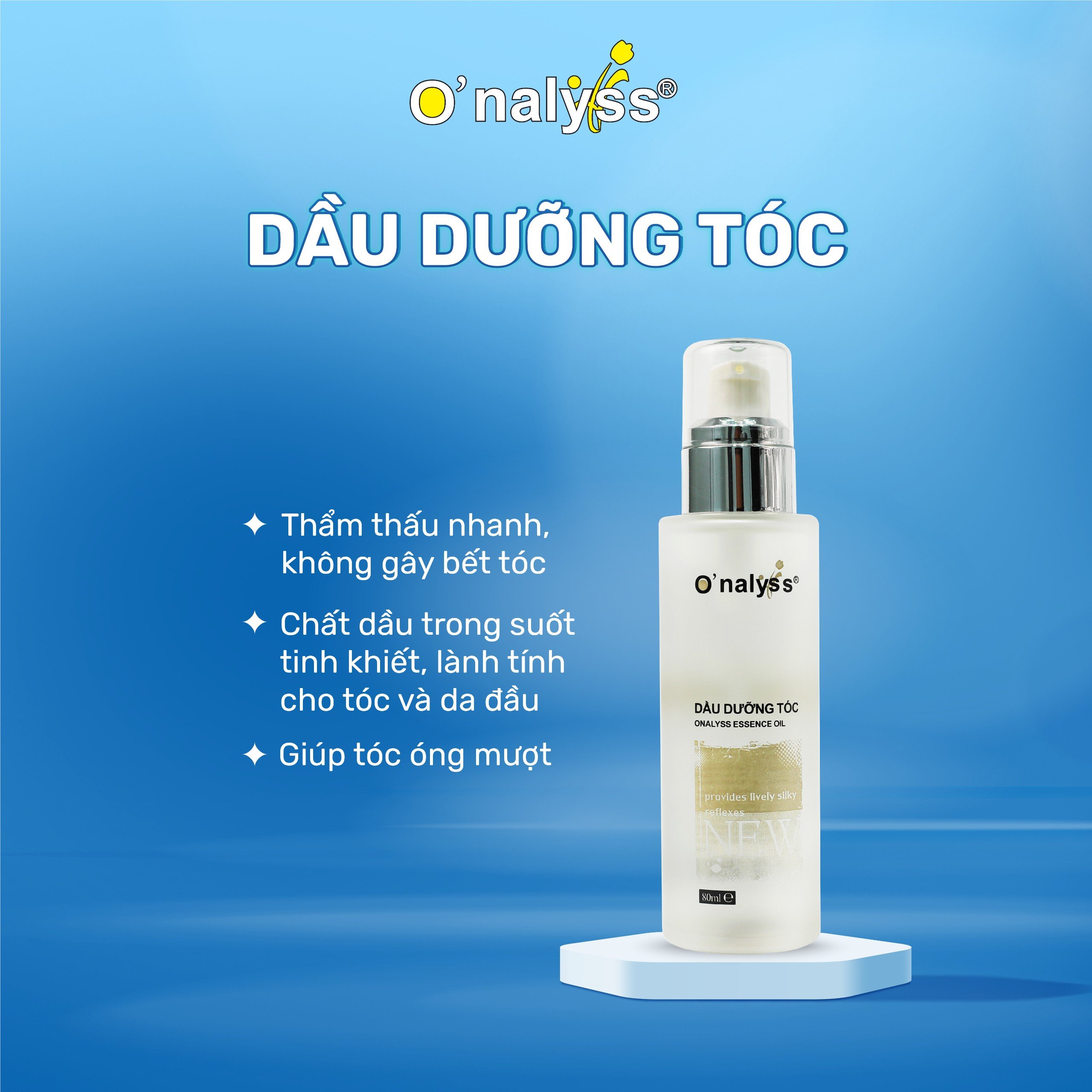 Dầu dưỡng tóc O'nalyss cao cấp giúp bóng mượt và phục hồi hư tổn 80ml