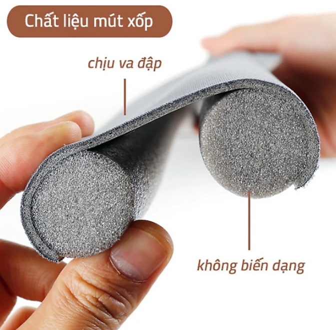 Miếng xốp KG18 bọc chân cửa chắn gió chống bụi, ngăn tiếng ồn, côn trùng cách âm chống kẹt chân kt 93X9.6cm - Hàng chính hãng