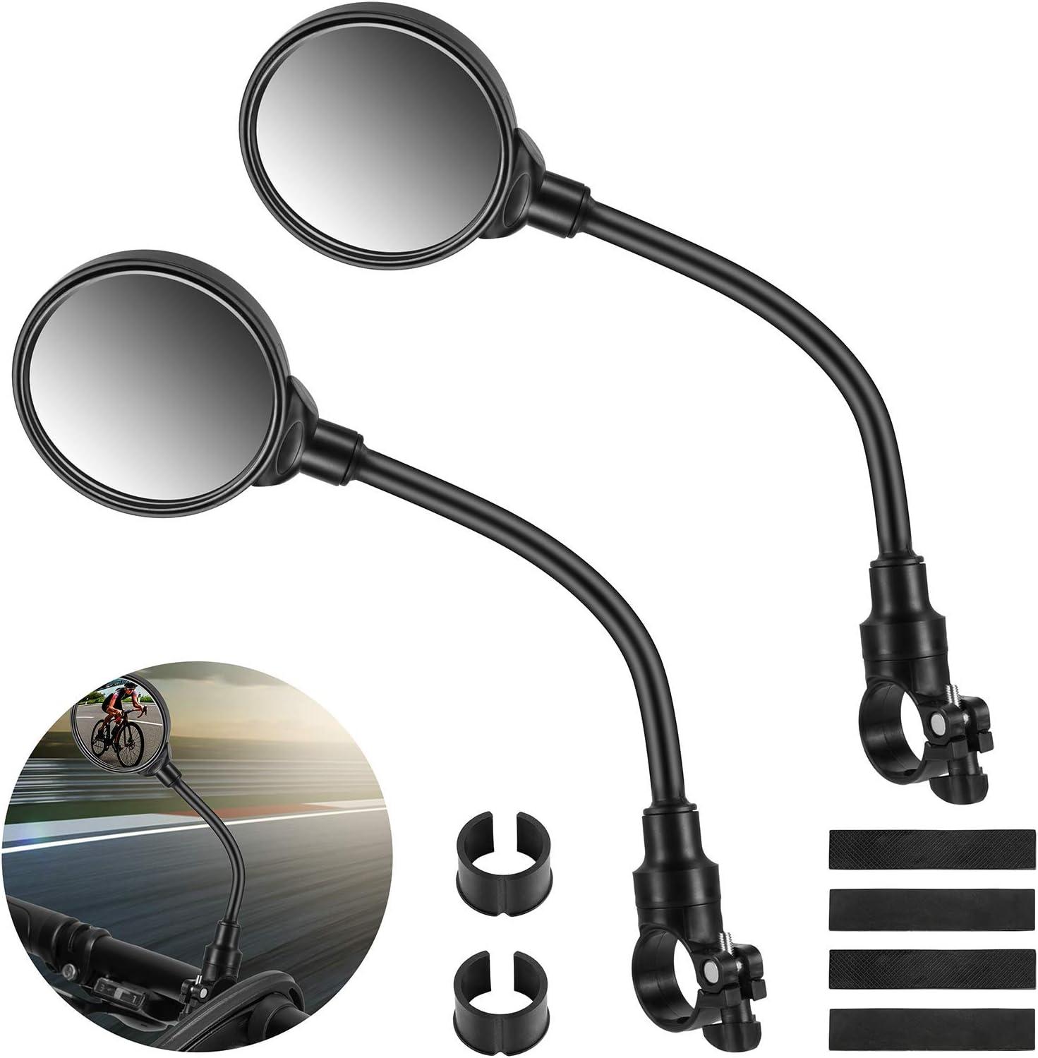 Gương xe đạp 2 gói cho tay lái 22-32mm - Gương an toàn 3D, có thể điều chỉnh và xoay 360 ° cho xe đạp leo núi, xe đạp đua, xe đạp điện, xe máy