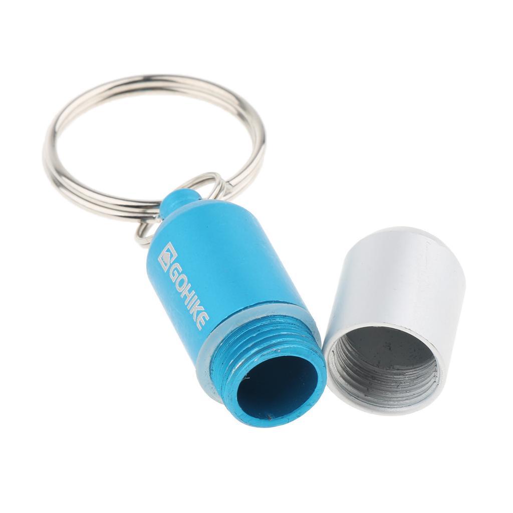 2pcs Waterproof Aluminum Pill Storage Box Keychain Tablet Holder Case