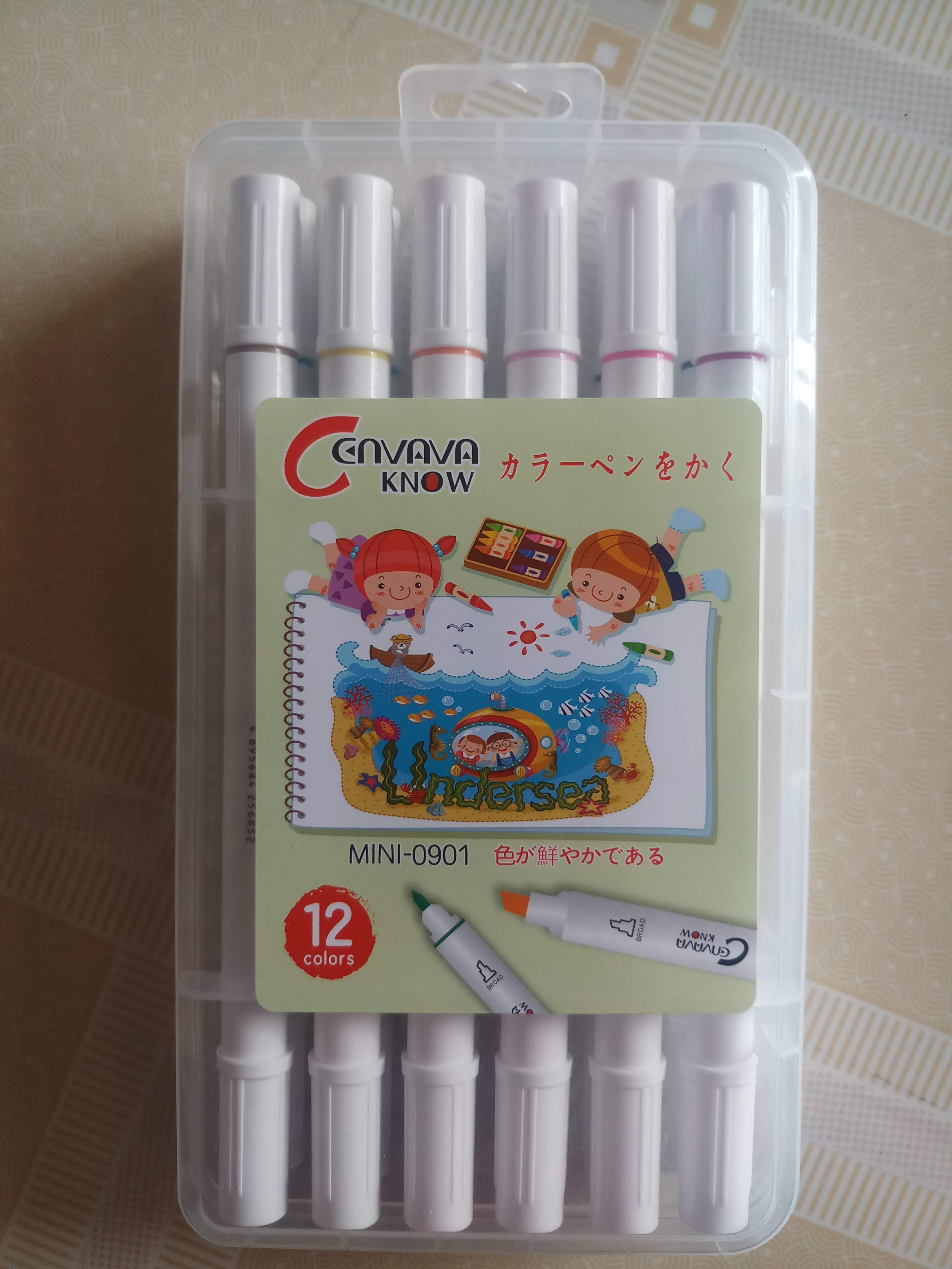 Bút lông 2 đầu Marker Cenvava mini-0901