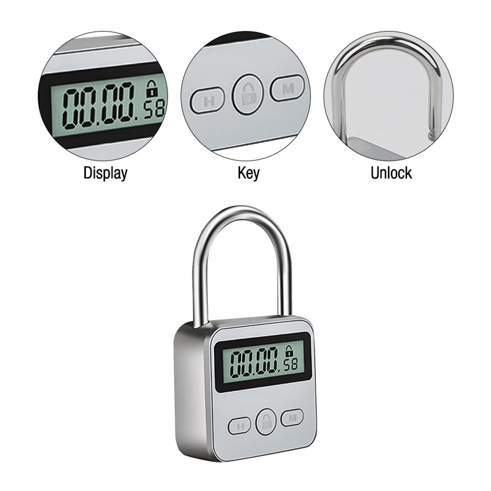 LCD Display Multifunction Electronic Time Metal Timer lock Adult Habit