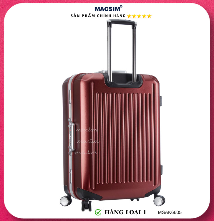 Vali cao cấp Macsim Aksen hàng loại 1 MSAK6605 màu xanh-đỏ (size 28 inch)