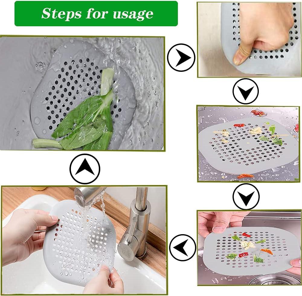 2 máy tính bảo vệ cống silicone, bộ lọc bồn rửa nhà bếp với cốc hút, bộ lọc nắp thoát nước, bộ lọc nhà bếp và bồn rửa phòng tắm.