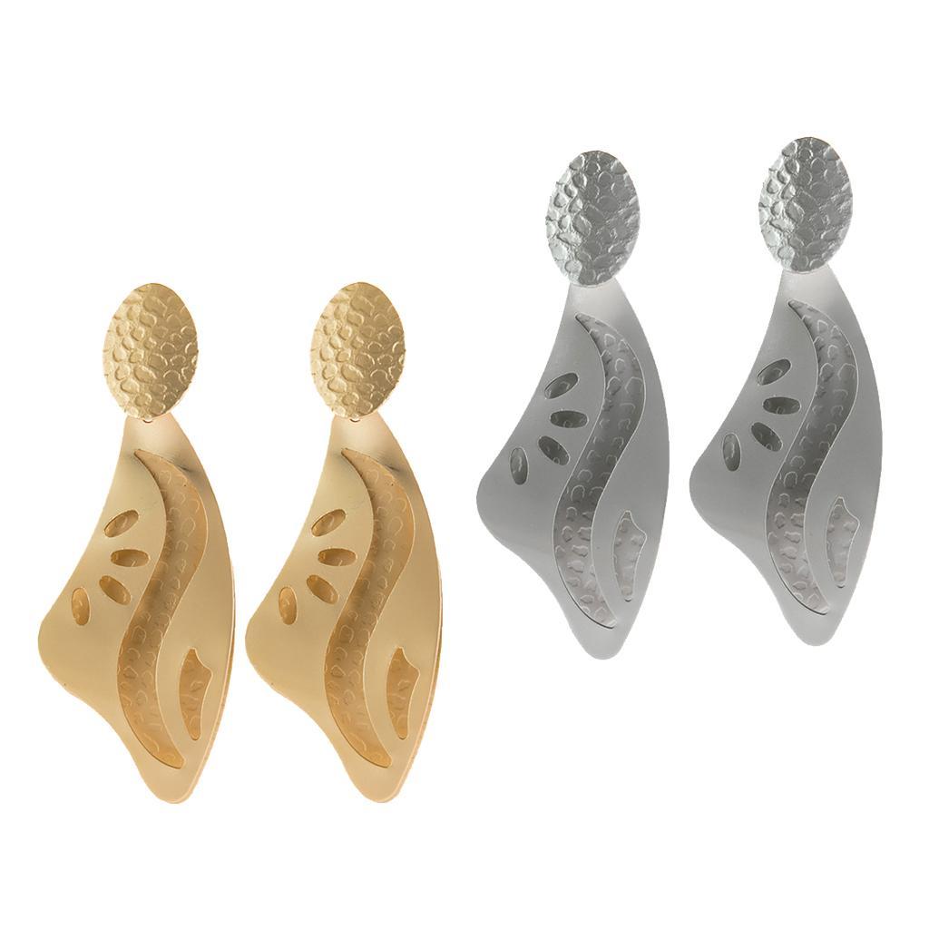 Geometric Dangle Earrings Retro Chunky Drop Earrings Costume Jewelry Golden