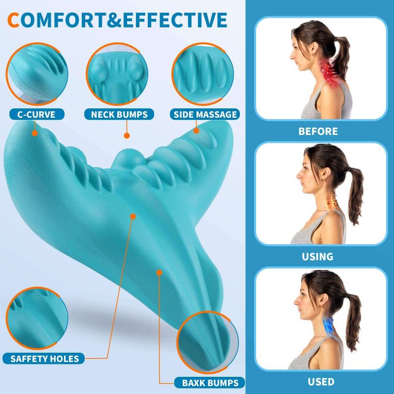 Gối Kê Cột Sống Cổ Massage Thư Giản, Có Vân Bấm Huyệt Lưu Thông Máu, Giảm Tê Nhức, Cải Thiện Giấc Ngủ