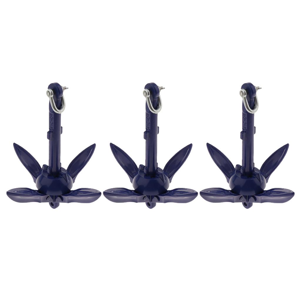 3x Aluminum Folding Anchor System Canoe Kayak Raft Sailboat Fishingboat