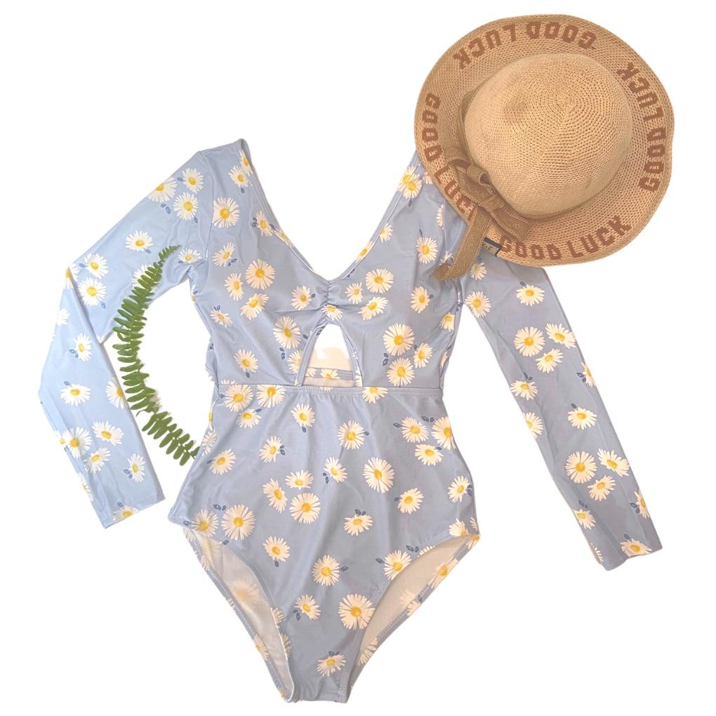 Bikini liền mảnh, Đồ bơi nữ tay dài nhún ngực khoét lưng khoét ngực siêu sexy LT-001