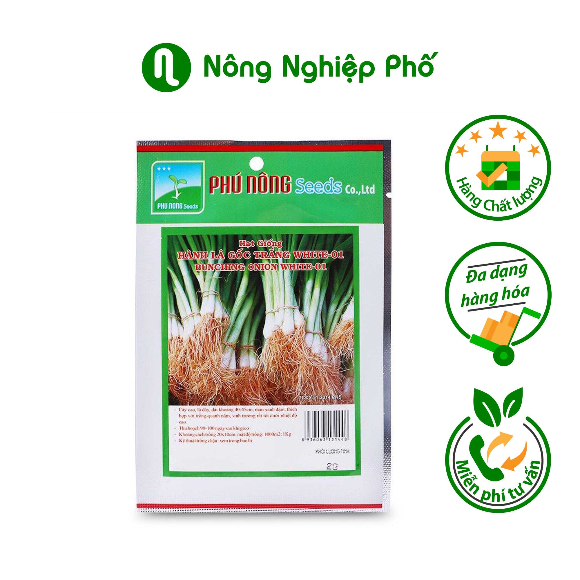 Hạt Giống Hành Lá Gốc Trắng White-01 Phú Nông