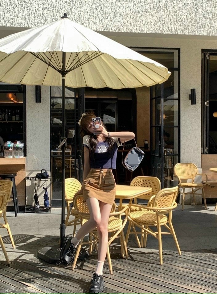 SET CHÂN VÁY NGẮN TÚI HỘP LƯNG CAO SUÔNG TRƠN + ÁO THUN CROPTOP TRƠN ĐI BIỂN DẠO PHỐ ĐI CHƠI ĐI LÀM