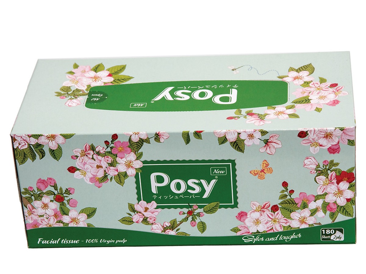 Combo 3 Khăn Giấy Lụa Hộp Hoa Posy 180 Tờ 2 Lớp ( Chọn Màu Ngẫu Nhiên)