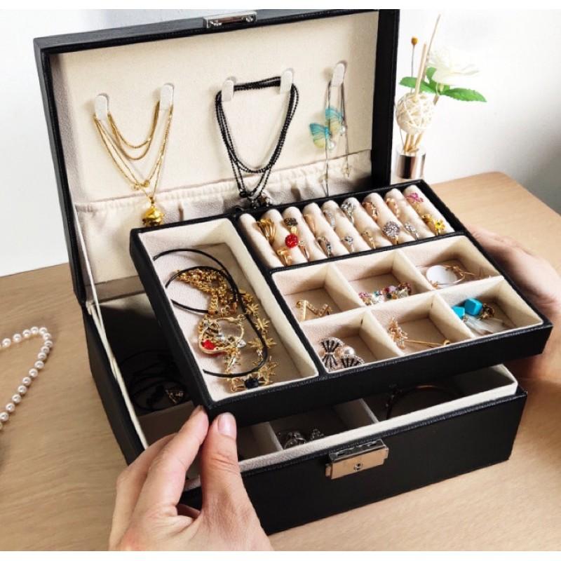 Tủ hộp đựng phụ kiện thời trang - chất liệu da cao cấp -cỡ lớn chia nhiều ngăn rất đẹp