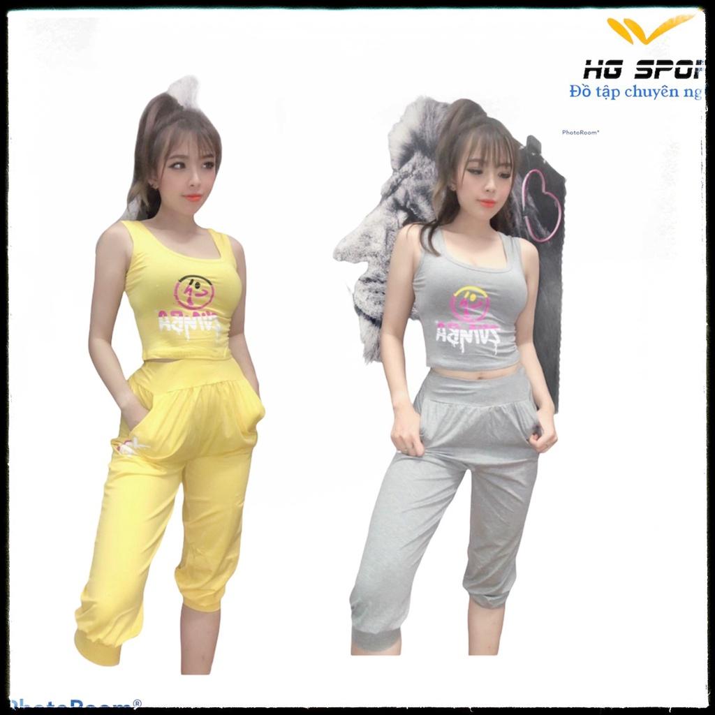 Bộ tập Zumba, Dance ,Bộ đồ tập quần lửng áo croptop Hg Sport BL05