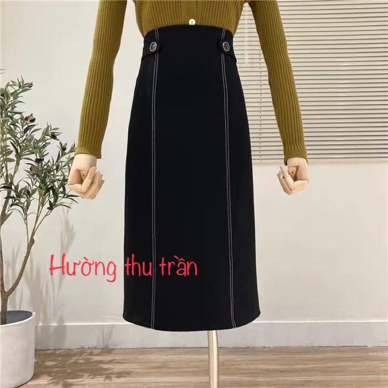 Chân váy dáng a nhẹ trần chỉ trẻ trung