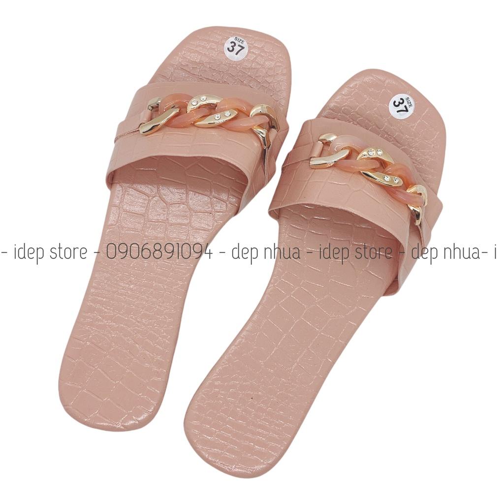 Dép nữ quai ngang móc xích thời trang iDép - DL145