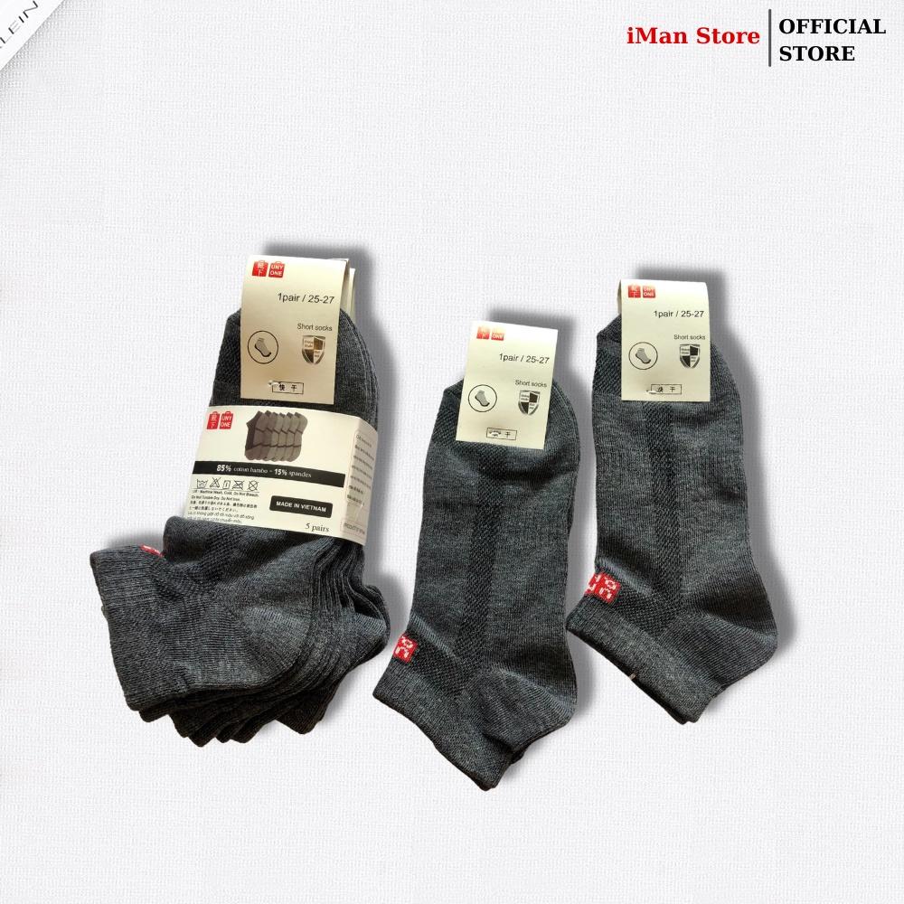 Tất Chân Nam Cổ Ngắn Uniq, Combo 05 đôi Vớ Nam Cổ Ngắn Vải Cotton Cao Cấp iMan Store