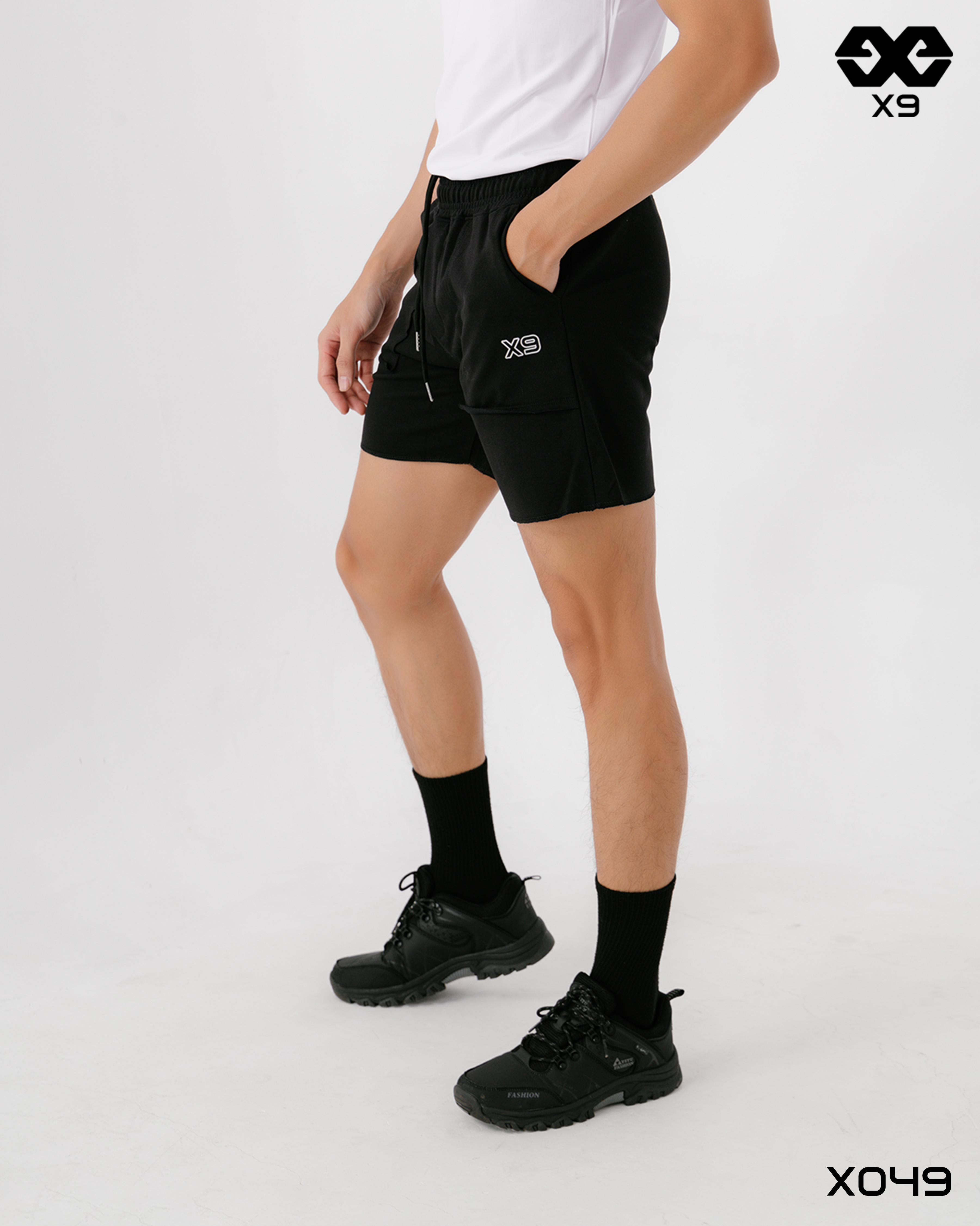 Quần Short Thun Nam Túi Nổi Ngắn Ngang Đùi Tập Gym Chạy Bộ Thể Thao - X9 Sportswear - X049