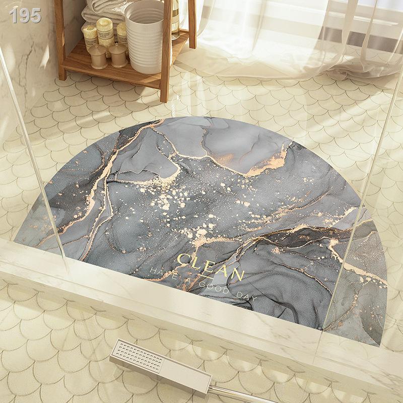 Tấm lót chân phòng tắm bằng tảo cát mềm thảm trải sàn lối vào nhà vệ sinh hình bán nguyệt chống trượt thấm nướ