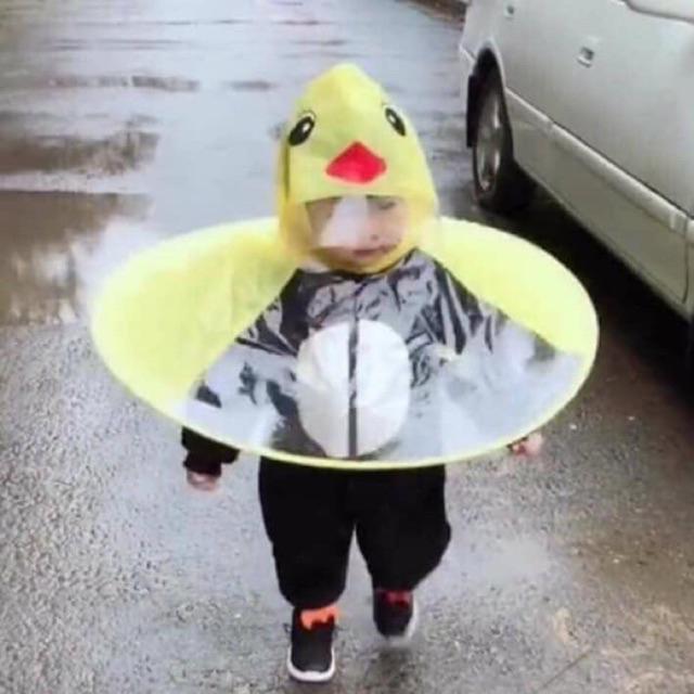 Áo mưa con vịt dành cho bé em ngộ nghĩnh dễ thương,