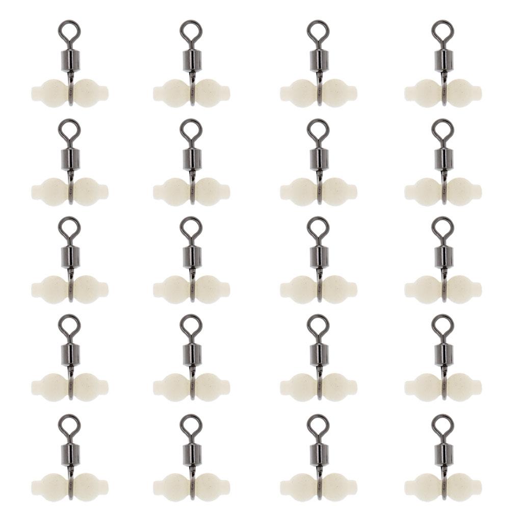 2# Fishing Rolling Barrel Swivel Fishing Tackle Connector with Luminous Bead