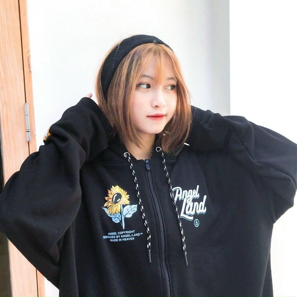 Áo khoác unisex form rộng Nỉ Hoa Hướng Dương nam nữ thời trang kim gia