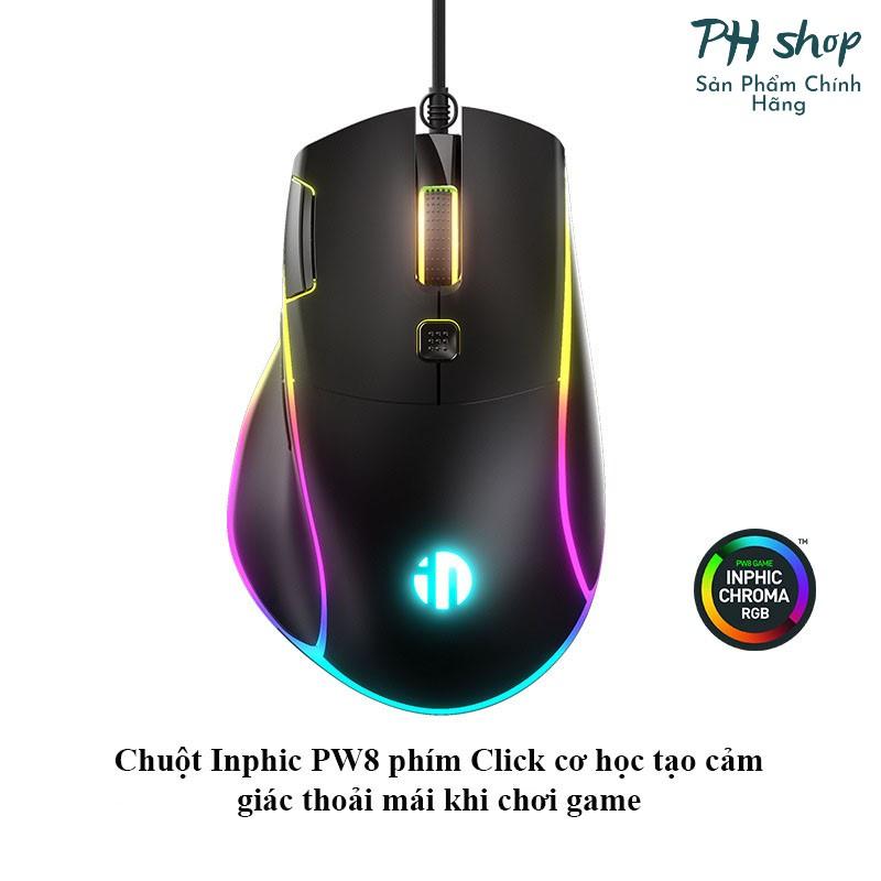 Chuột gaming có dây INPHIC PW8, chuột chơi game 7200 DPI 13 chế độ LED RGB, 7 phím chức năng - Hàng Chính Hãng