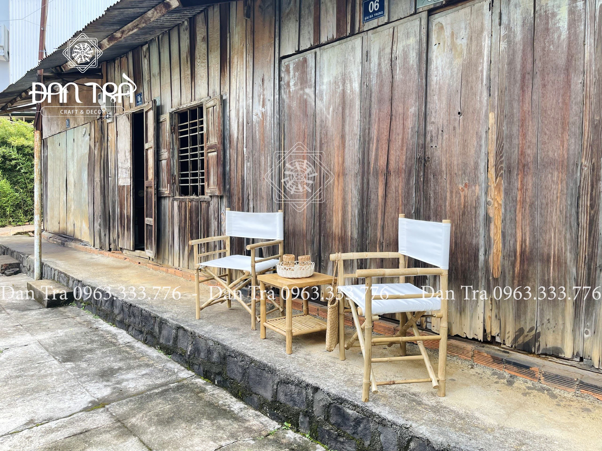 Ghế Tre Đạo Diễn Bạc Trắng Xuất Khẩu Đan Trà- Ghế Tre Decor Quán- Nội Thất Mây Tre Đan