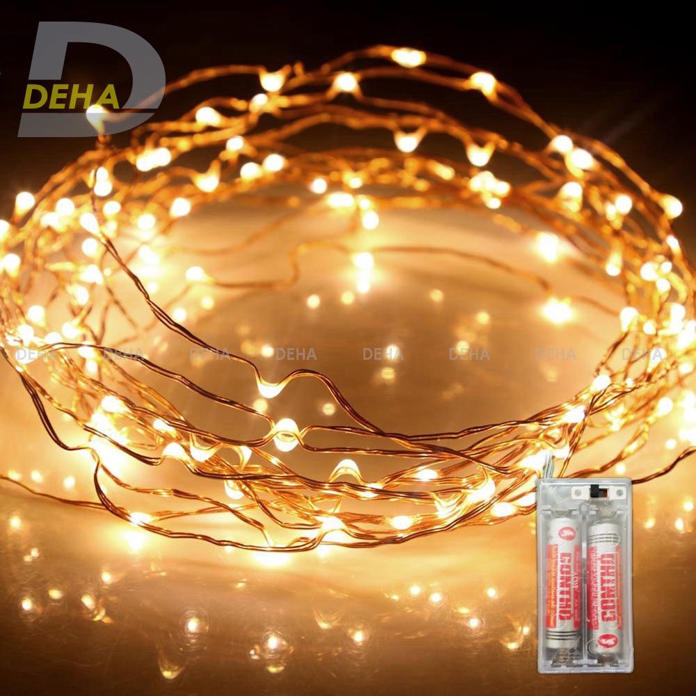 Dây đèn led đom đóm trang trí decor phòng, du lịch cắm trại, fairy light cao cấp (tùy chọn loại nguồn cấp, chiều dài dây và màu sắc)