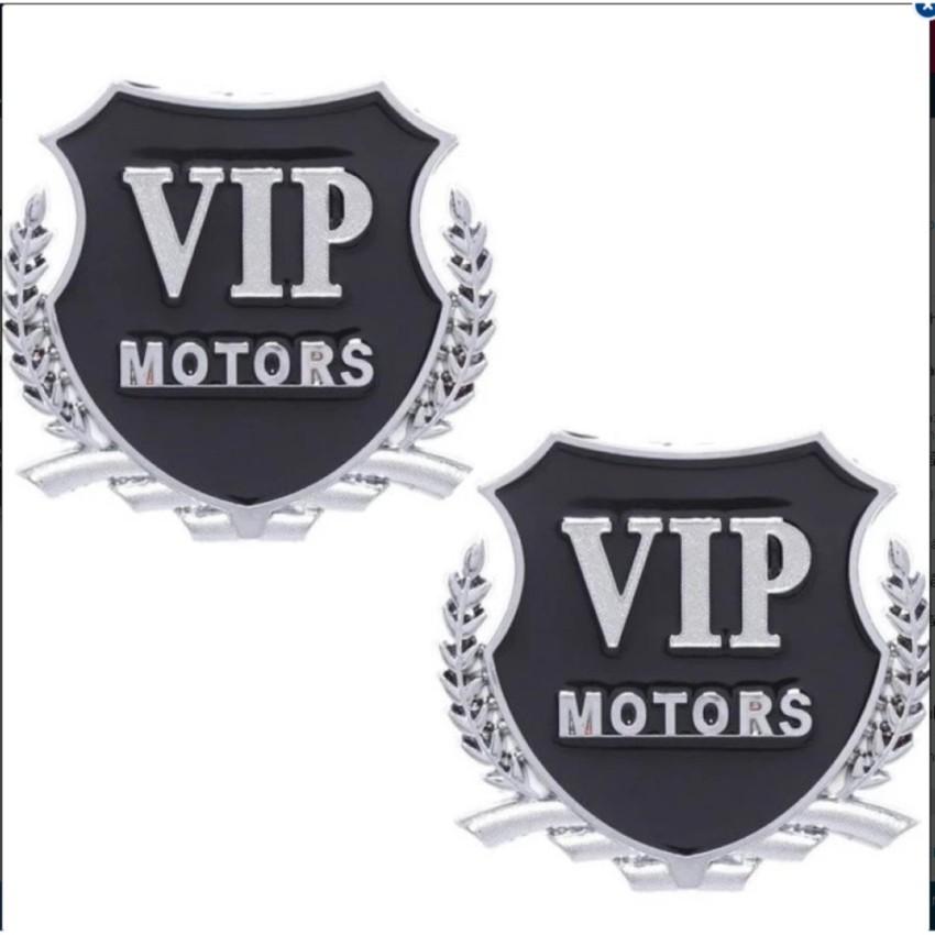 Logo xe Ô tô VIP MOTORS bông lúa,tặng khăn lau đa năng 206277